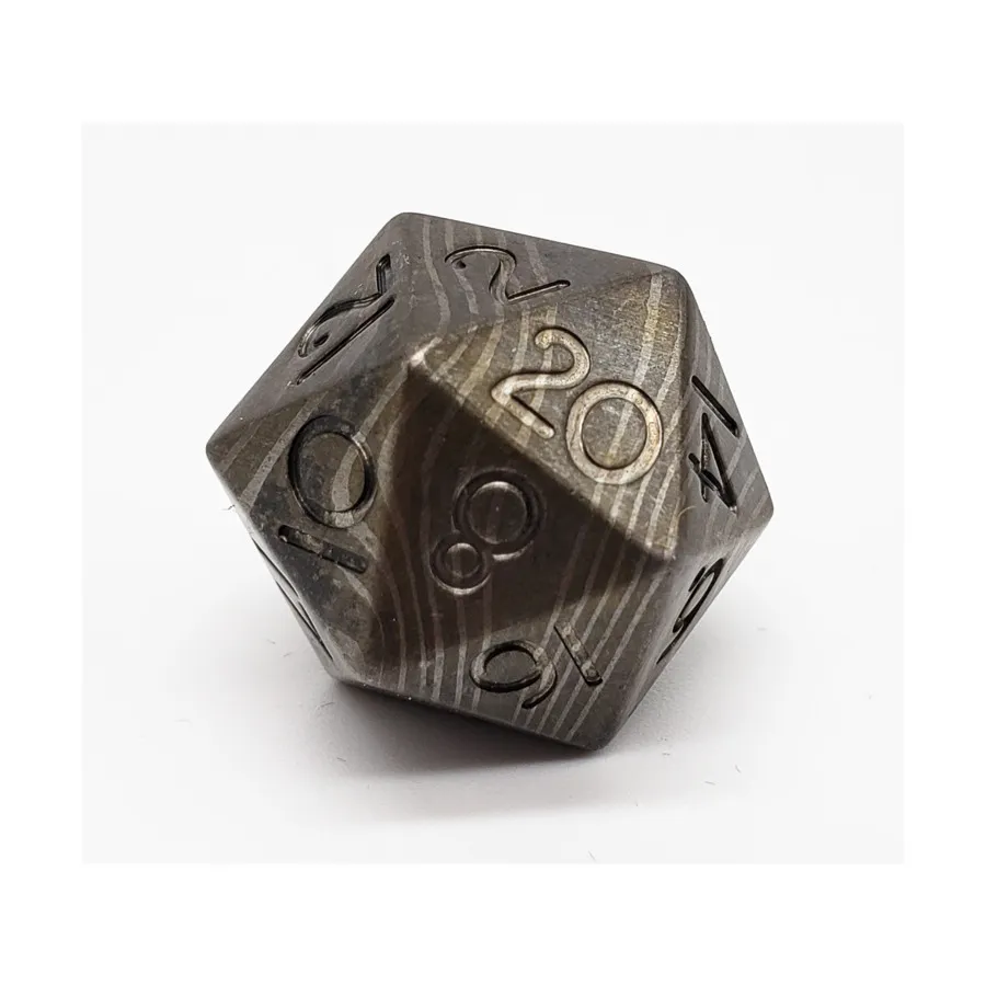 

d20 - Дамасская сталь, Heavy Metal Dice (Level Up Dice)