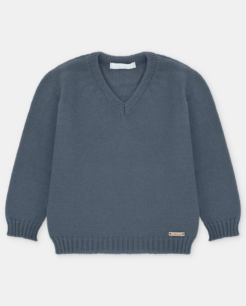 

Детский джемпер с V-образным вырезом темно-синего цвета Martín Aranda