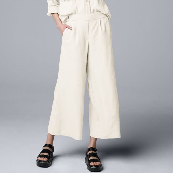

Миниатюрные плиссированные брюки-капри Simply Vera Vera Wang, цвет coconut milk