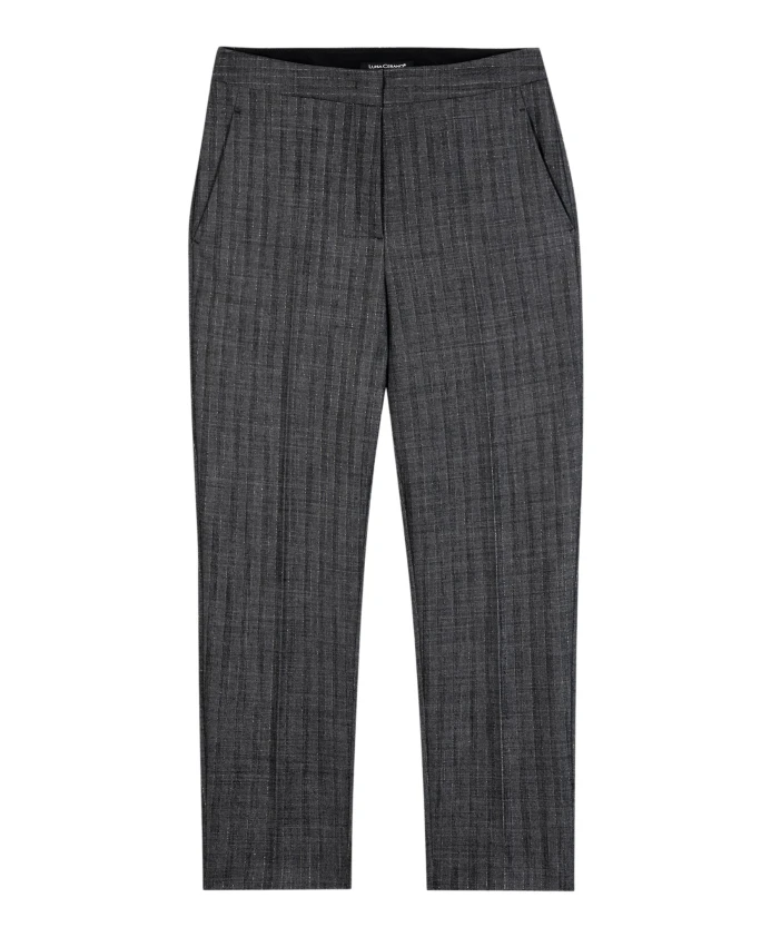 

Зауженные брюки в тонкую полоску, металлизированная тонкая полоска Luisa Cerano, серый