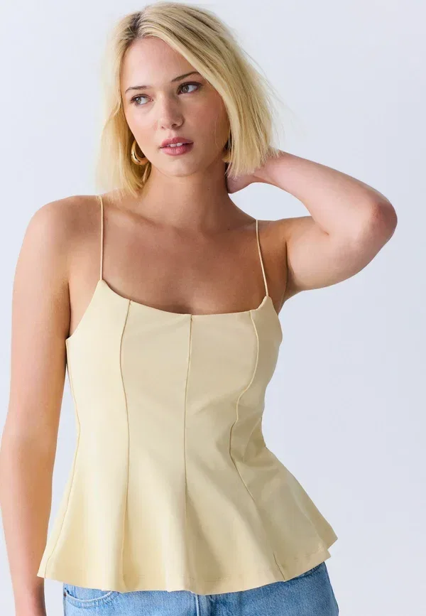 Топ Regular fit, Next, strappy peplum, желтый
