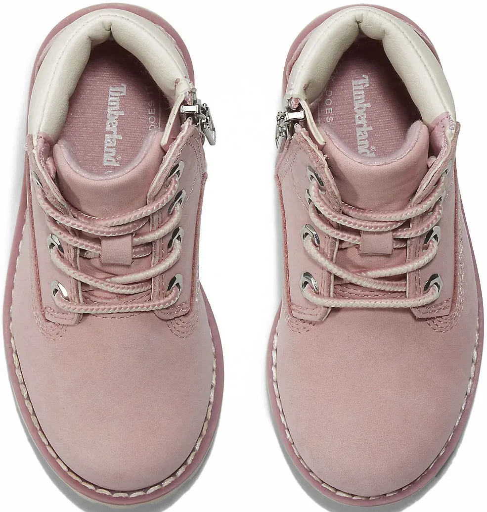 Ботинки Timberland на шнуровке "POKEY PINE MID LACE UP With ZIP BOOT", розовый — фото 4