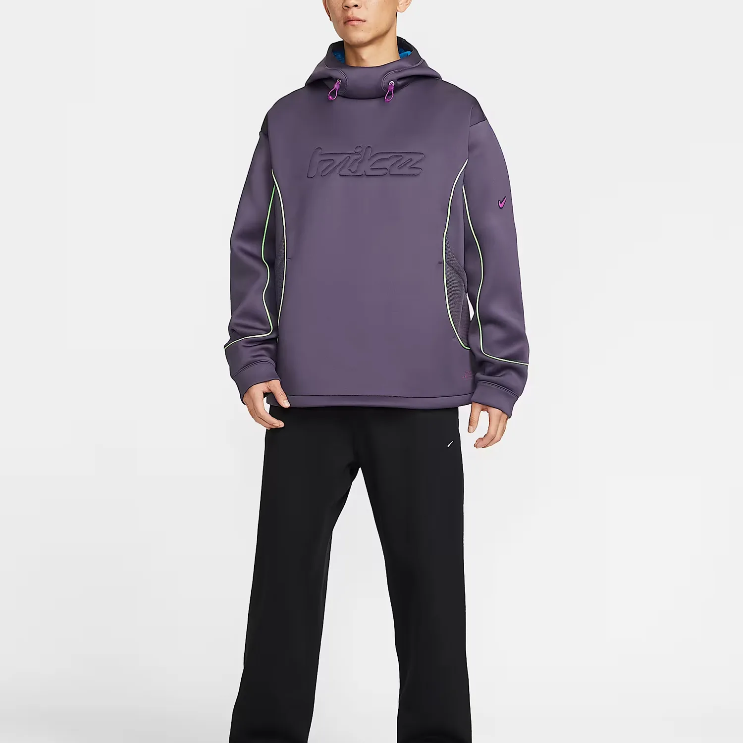 Project F.R.O.G. мужская худи с сетчатыми вставками Nike, Dark Purple/Bright Blue/Voltage Green/Bright Purple — фото 3