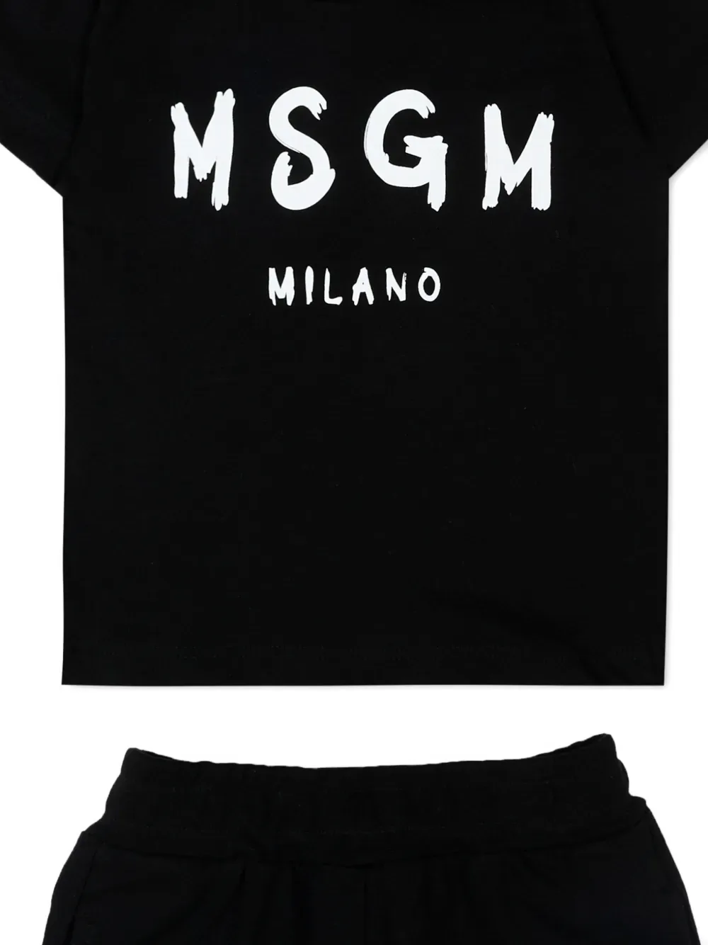 Футболка с короткими рукавами и принтом-логотипом MSGM Kids, черный — фото 3