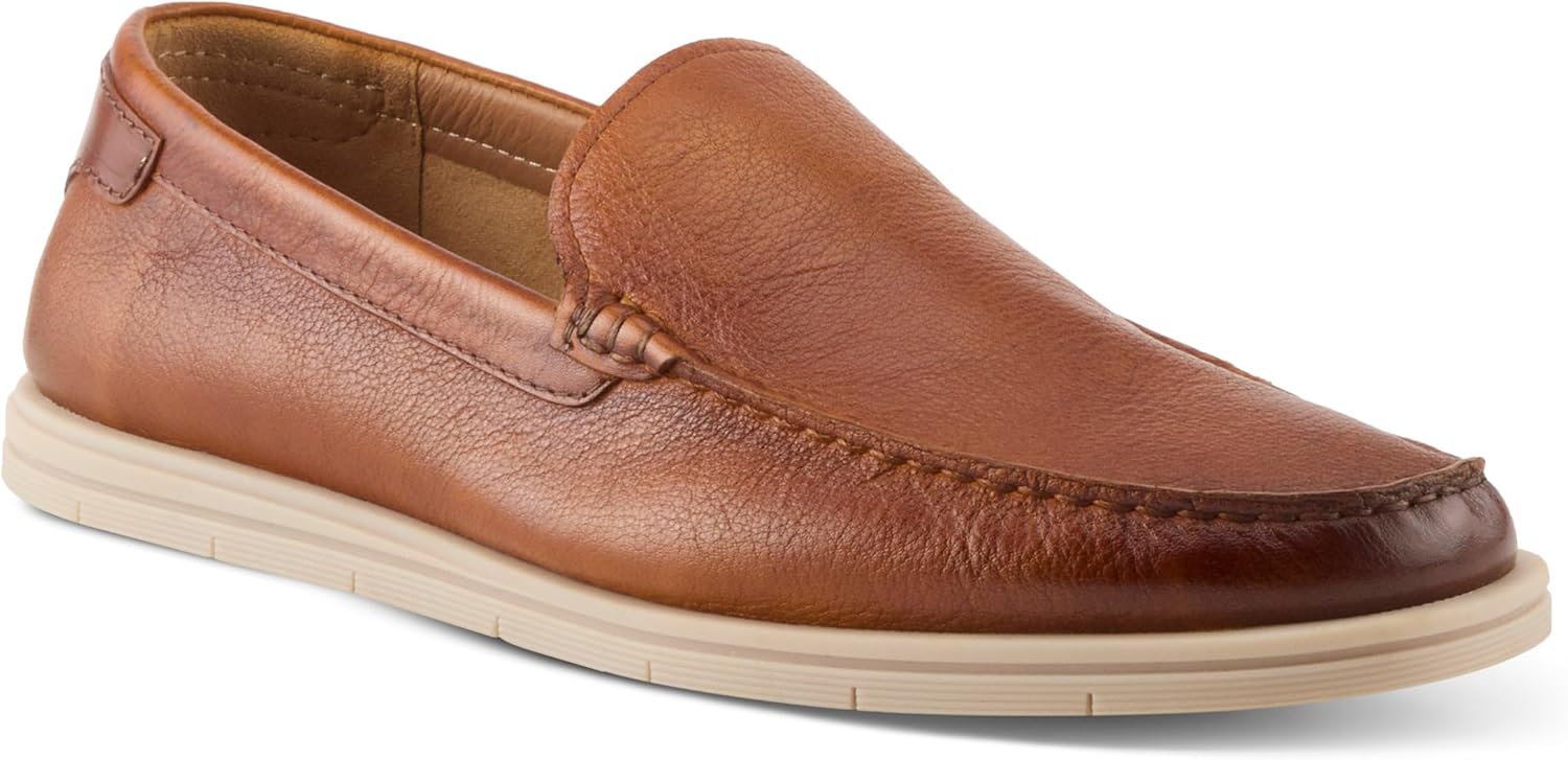 Мужские мокасины Spring Step Hord из кожи - повседневная обувь без шнурков с съемной мягкой стелькой и гибкой резиновой подошвой, Camel — фото 2