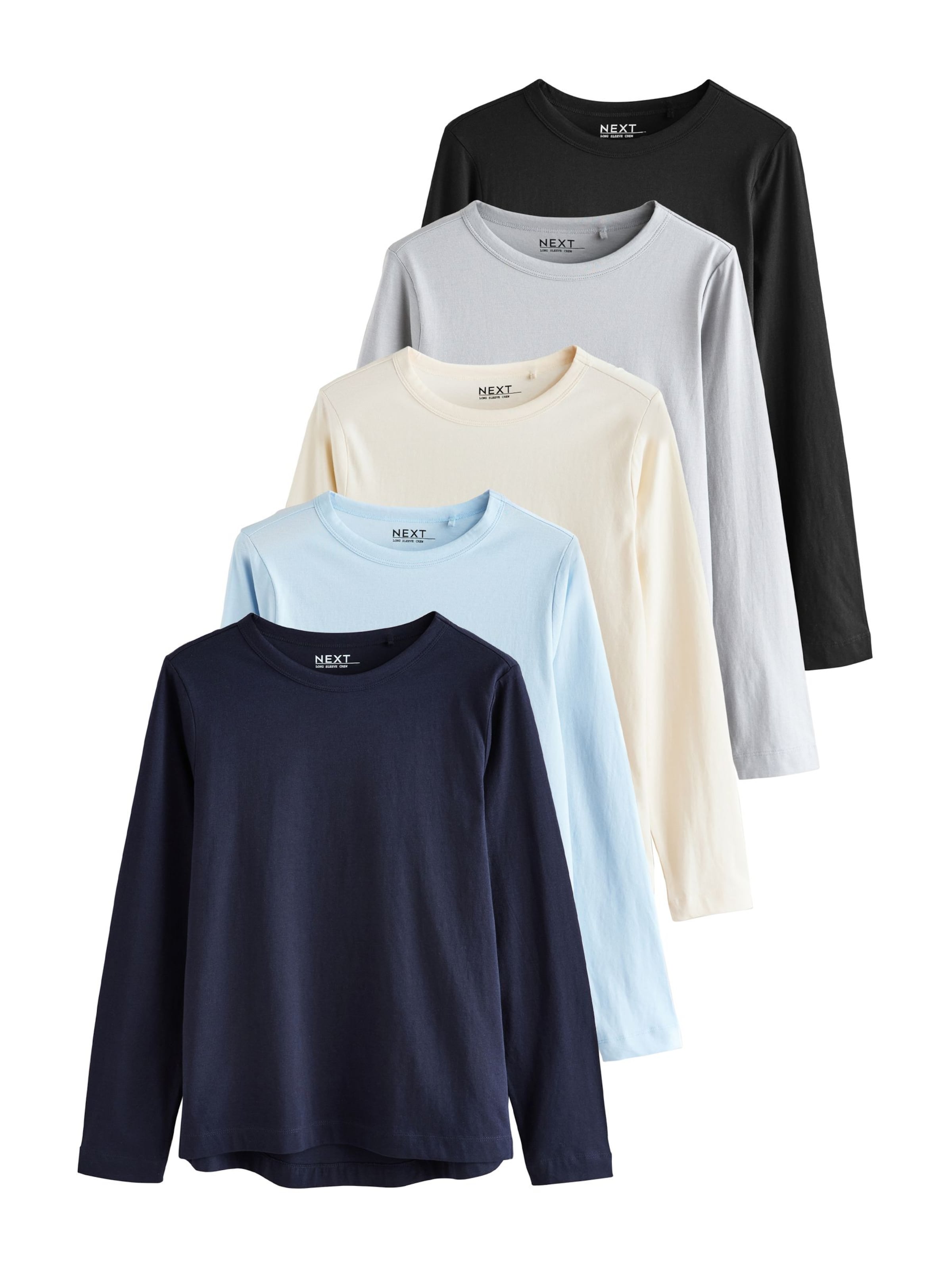 

Next Лонгслив в бежевом, морском синем, сером, черном