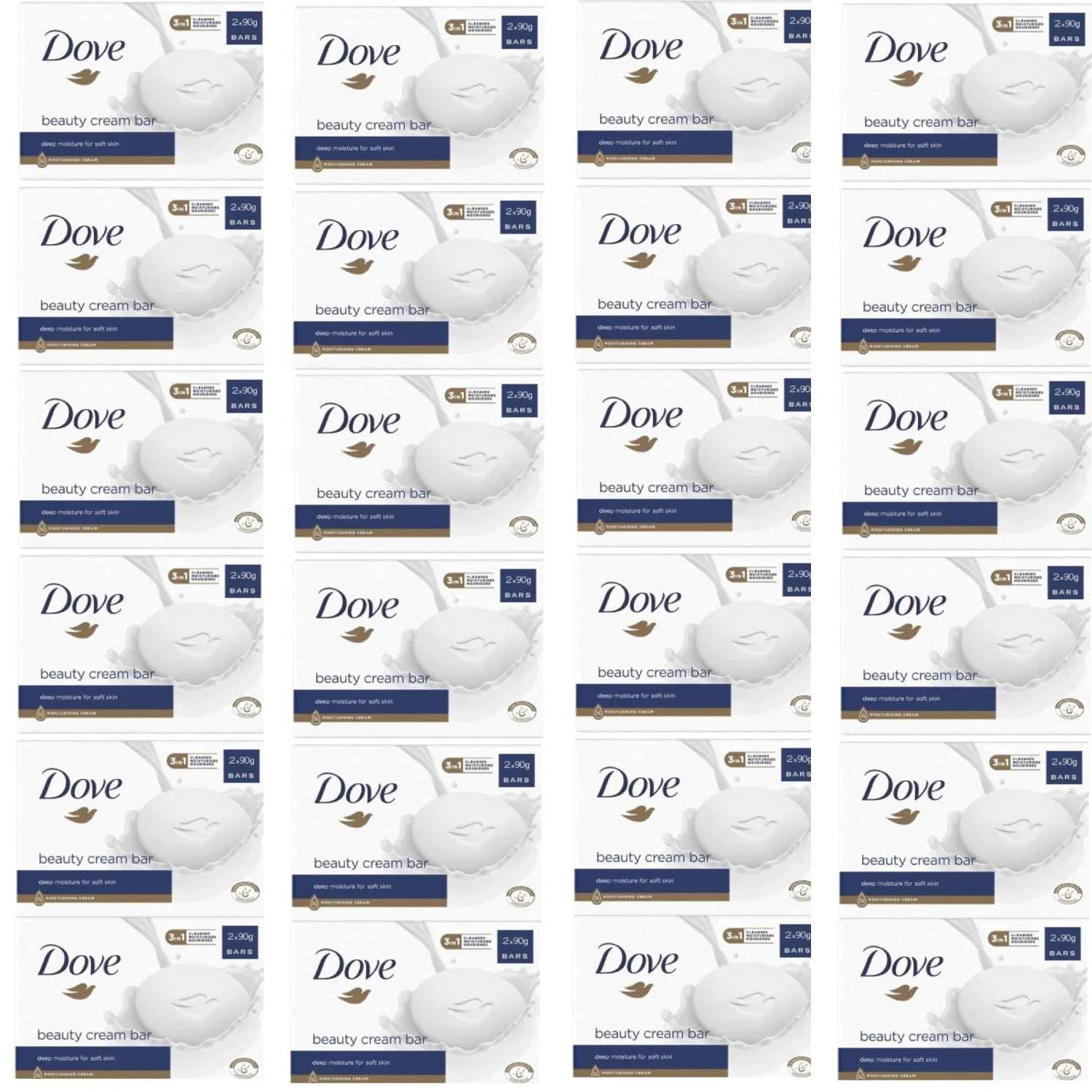 Классическое увлажняющее мыло Dove Beauty Cream Bar, 2 x 90 г (упаковка из 24 шт.) Dove