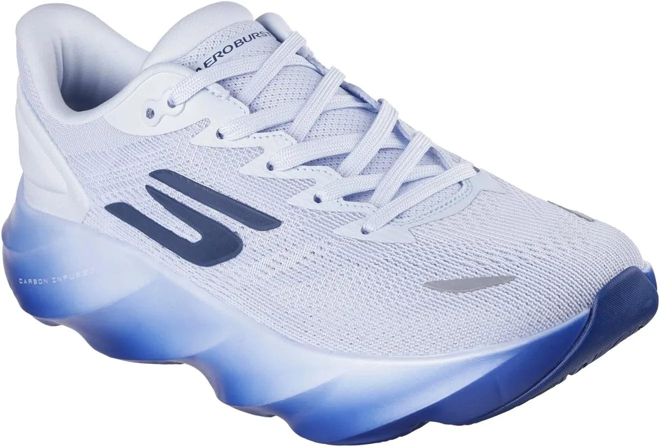 Мужские кроссовки Skechers Go Run Max Road 7 Performance:, Lt Blue Textile Yellow Blue Trim
