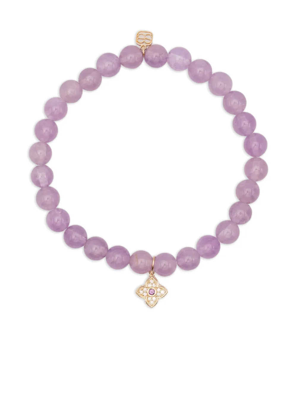 

Браслет из желтого золота с бриллиантами и аметистом Sydney Evan, фиолетовый