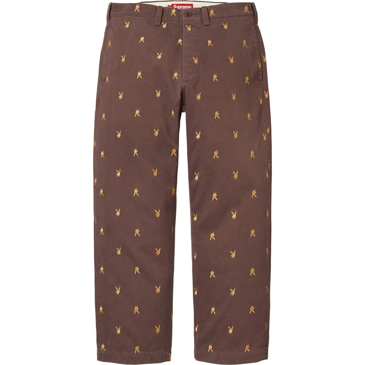 Брюки чинос Supreme x Playboy коричневые