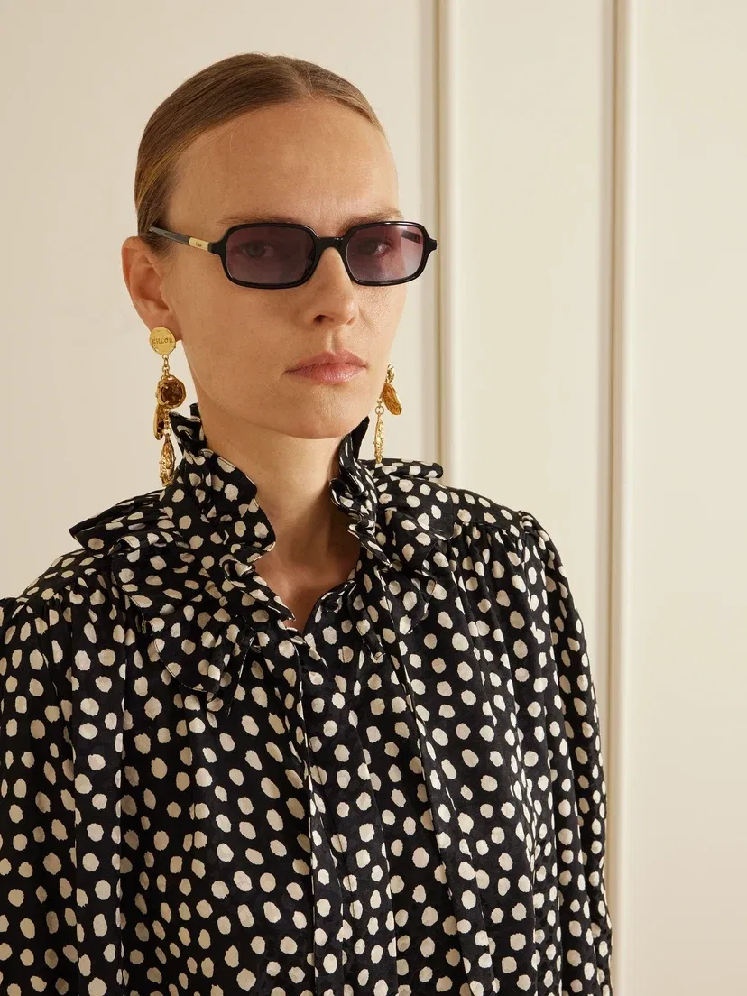Солнцезащитные очки Judy прямоугольной формы из ацетата Chloé Eyewear, черный — фото 2