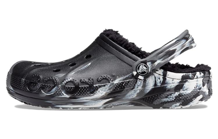 

Crocs Байя мраморные стеганые клоги 'Блэк Сильвер' — черно-белые, цвет Black White