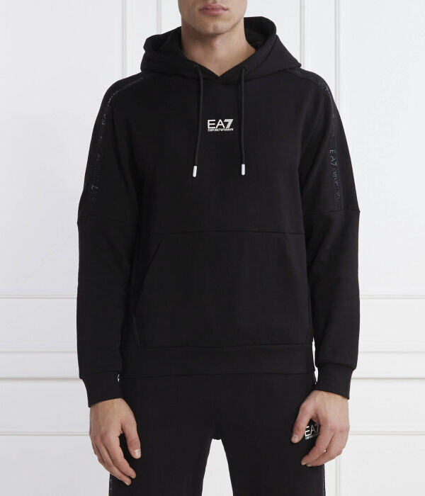 

Толстовка Ea7 Regular Fit с капюшоном, черный / белый