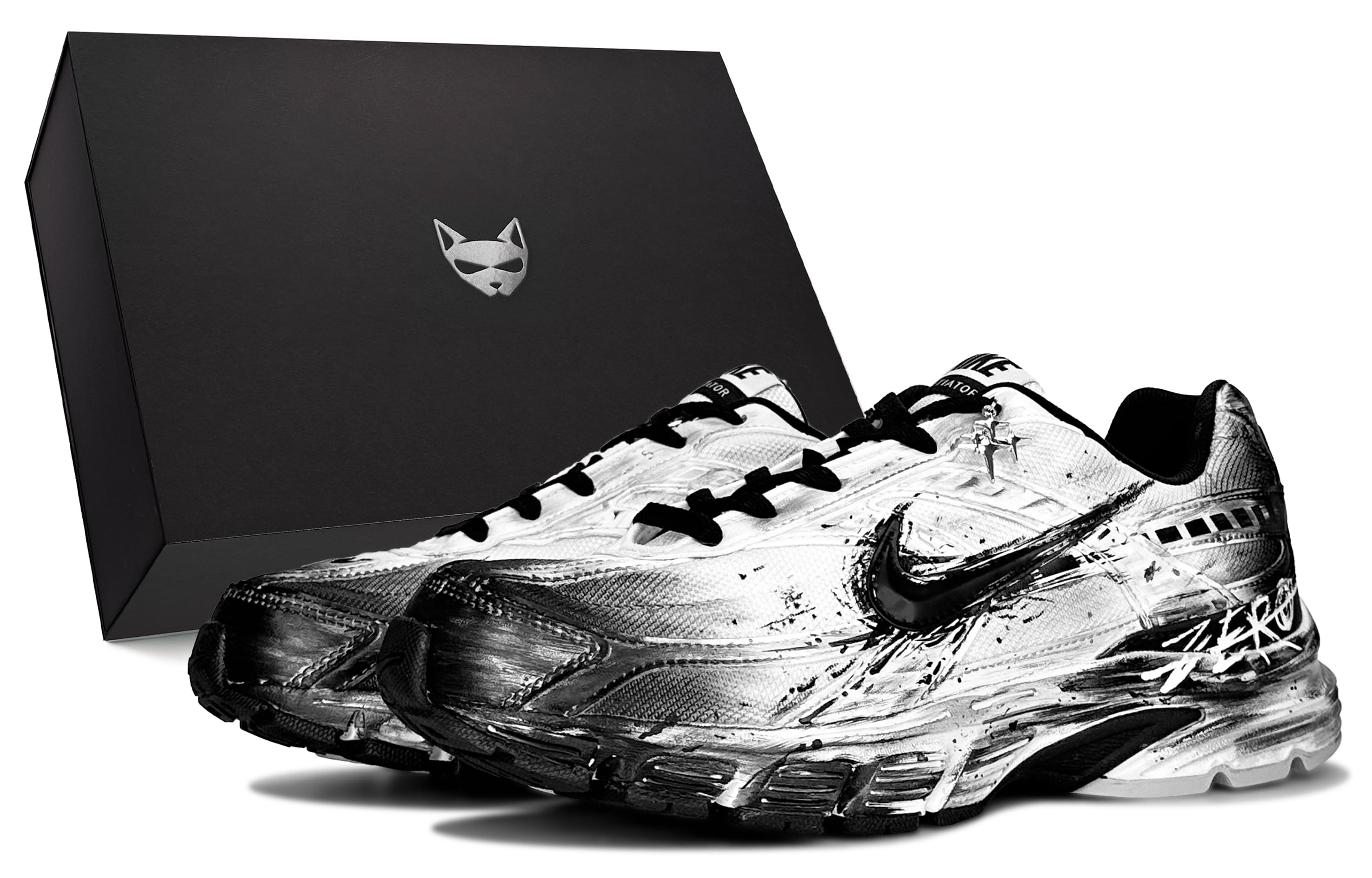 

Nike Кроссовки Initiator с амортизацией, износостойкие, дышащие, низкие, повседневные, для городских поездок, черно-белые