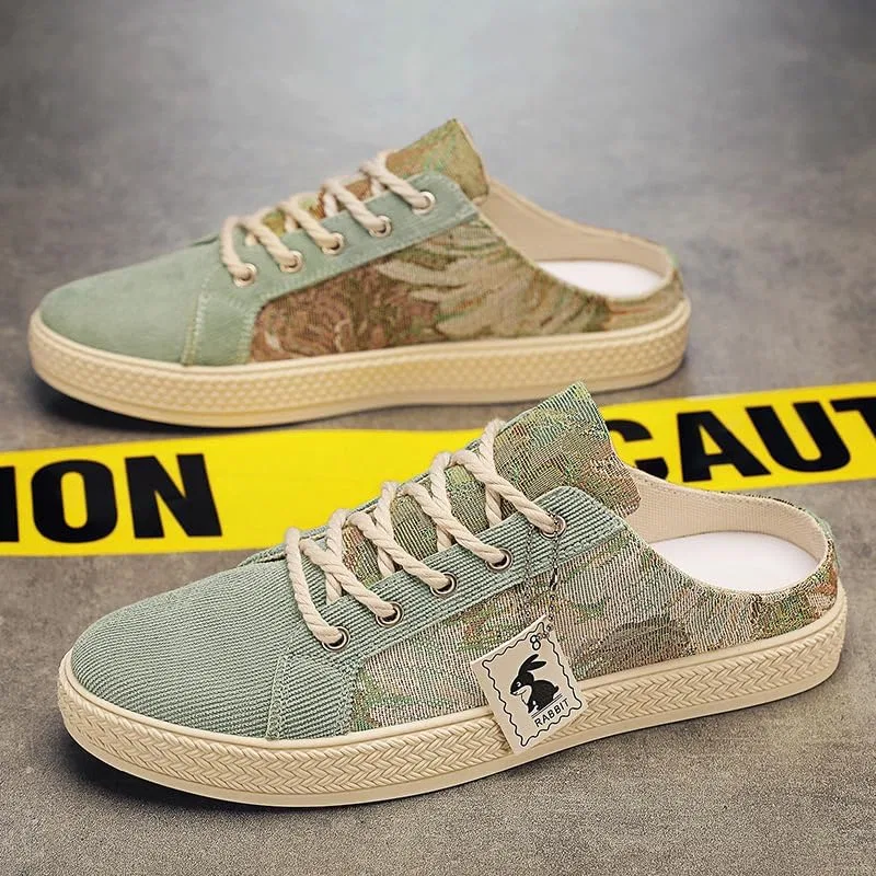 Лоферы повседневные Men's Summer Canvas Shoes Green HoaloX — фото 4