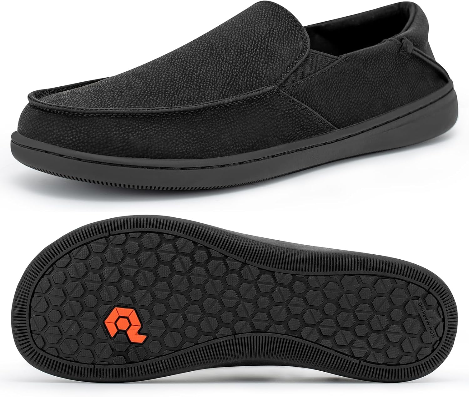 

Мужские туфли Pulltop Barefoot с широкой носовой частью - минималистичные туфли-босоножки, кроссовки без каблука, слайпы для ходьбы, противоскользящие, черный