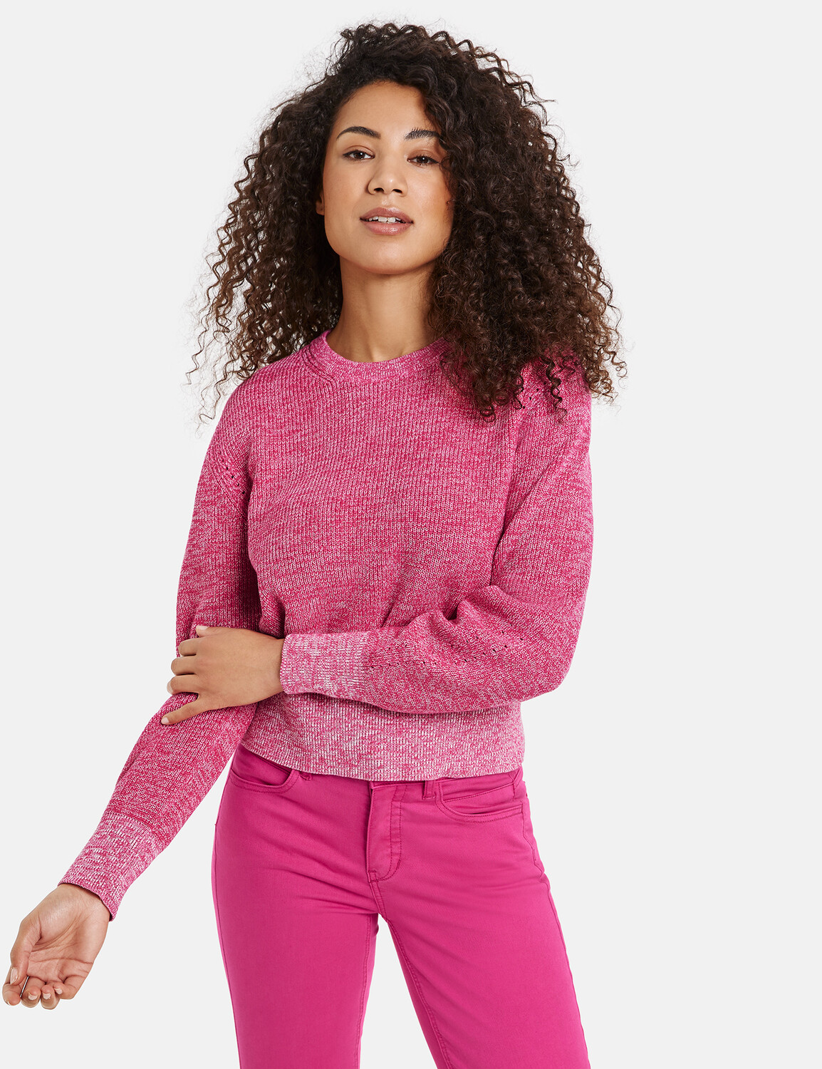 

Свитер TAIFUN Langarm Rundhals, цвет Luminous Pink gemustert