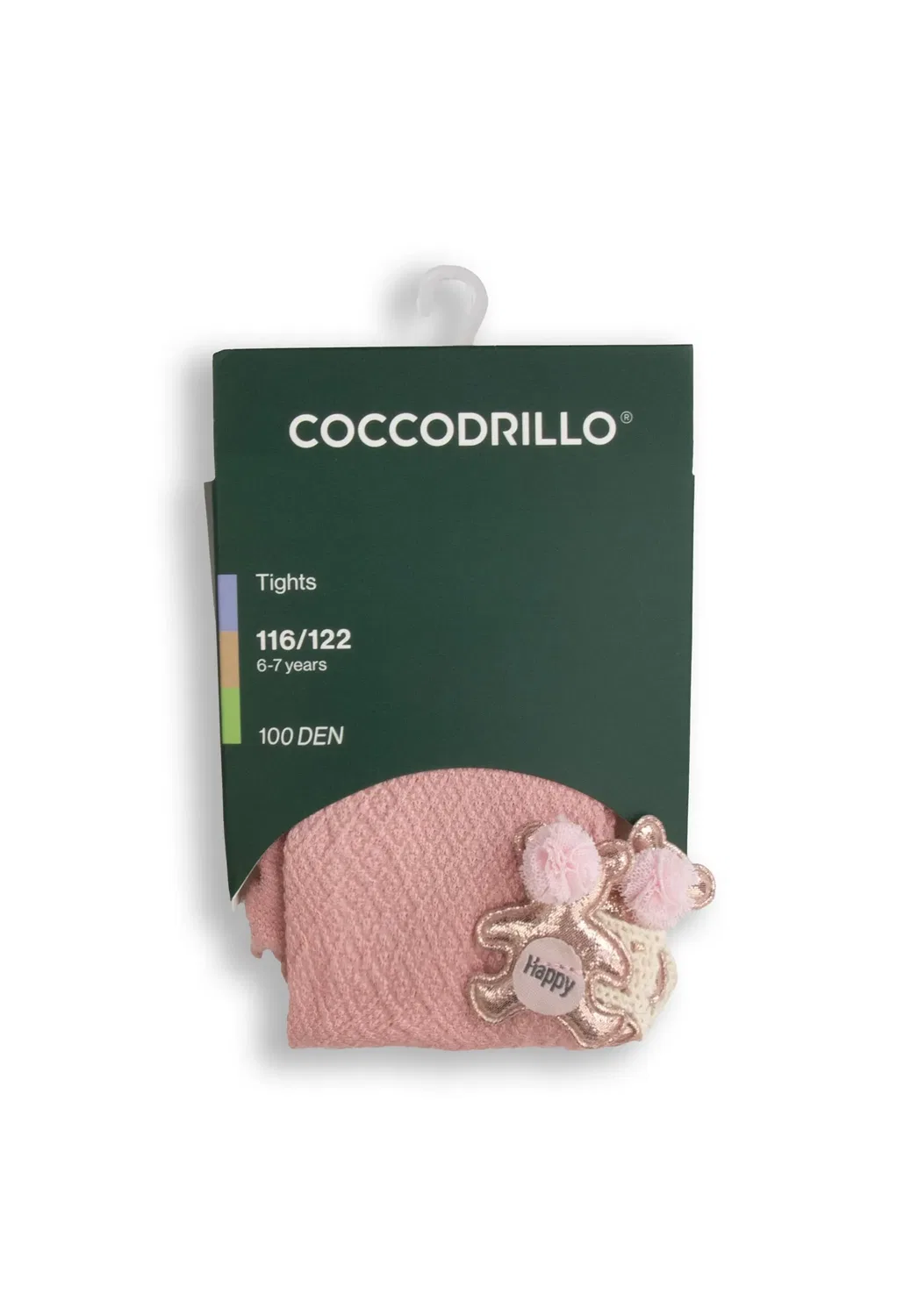 Колготки с 3D-аппликацией Coccodrillo, розовый