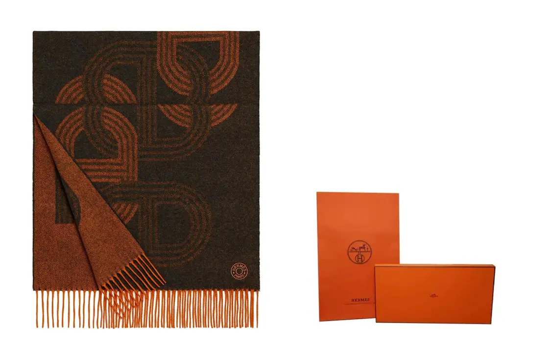 

HERMES Вязаный шарф мужской, Shopping Bag
