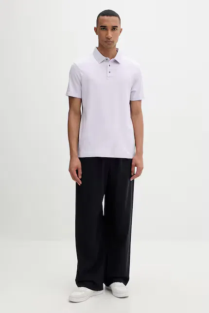 Поло Calvin Klein из эластичного хлопка, фиолетовое — фото 2