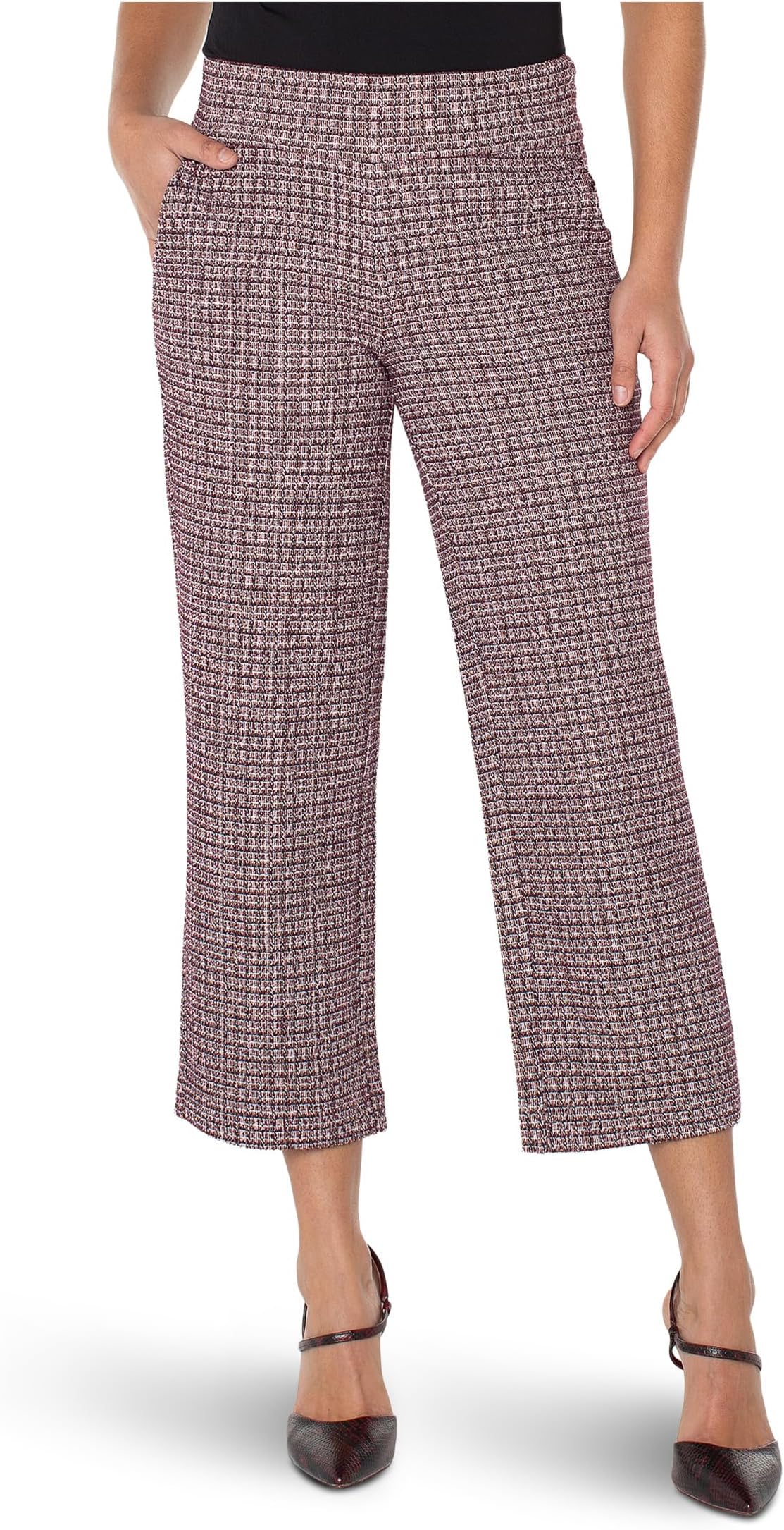 

Женские укороченные брюки-трубы Mabel средней посадки Liverpool Los Angeles, Wine Multi