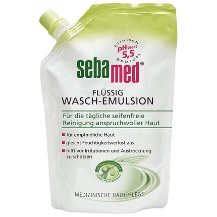 

Пакетик для смены эмульсии Olive Liquid Wash Emulsion, 400 мл — очень мягкая очищающая формула без мыла для чувствительной кожи, Sebamed