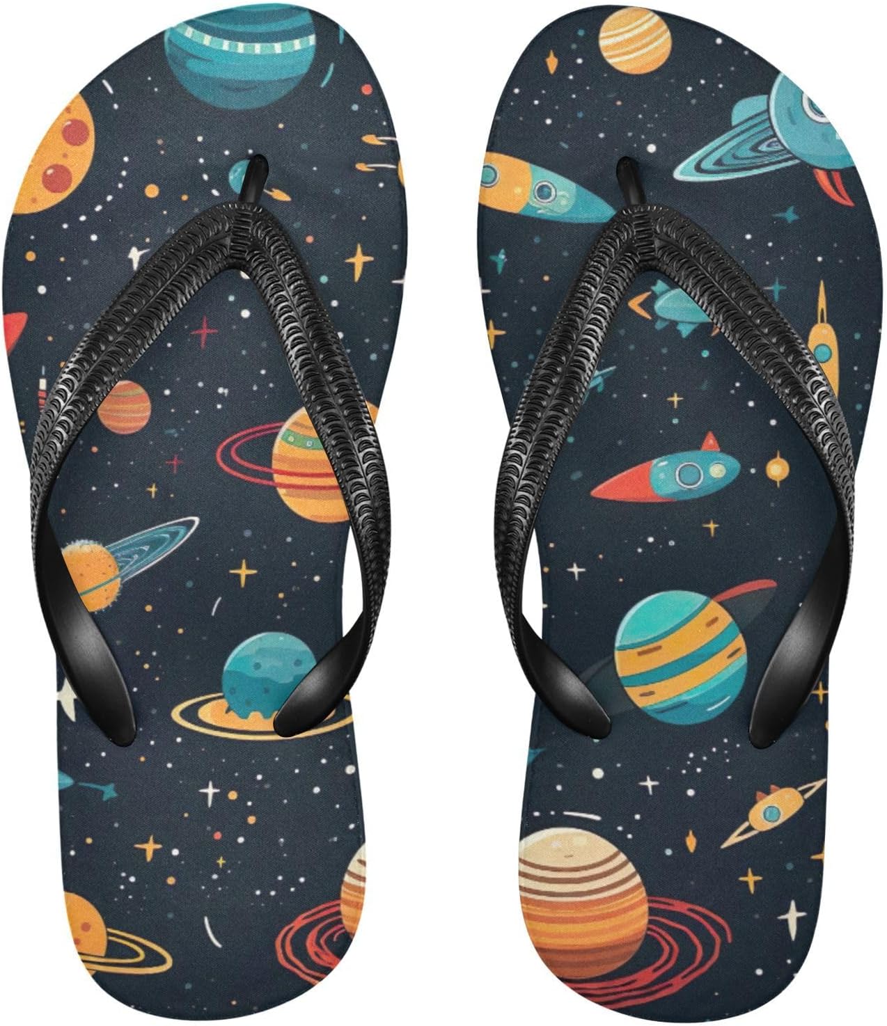 

Женские и мужские летние пляжные шлепанцы Space Planet Galaxy, повседневные сандалии для душа Kfbe