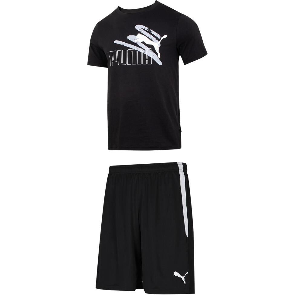 

Повседневный спортивный мужской спортивный костюм черный Puma, черный