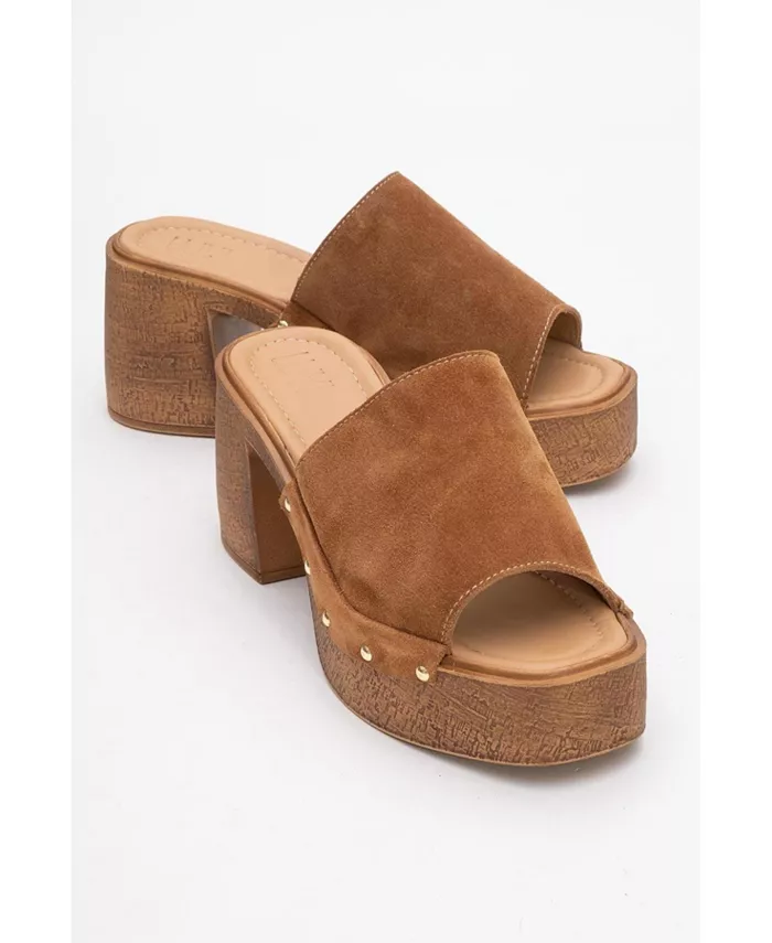 Мюли на платформе из кожи (женские) Forever & Always Shoes, коричневый — фото 2