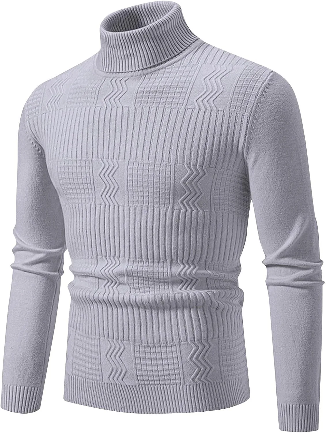 

Мужской водолазный свитер Slim Fit с косой вязкой