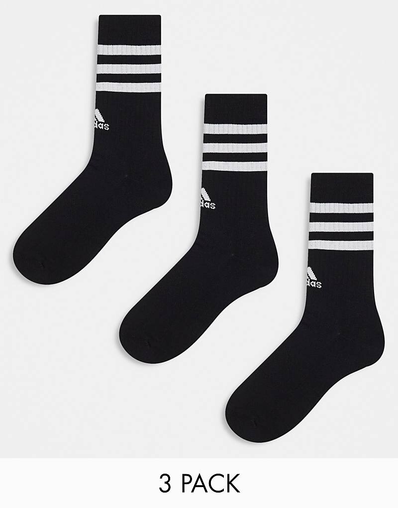 

adidas Training – Комплект из 3 пар черных носков с тремя полосками