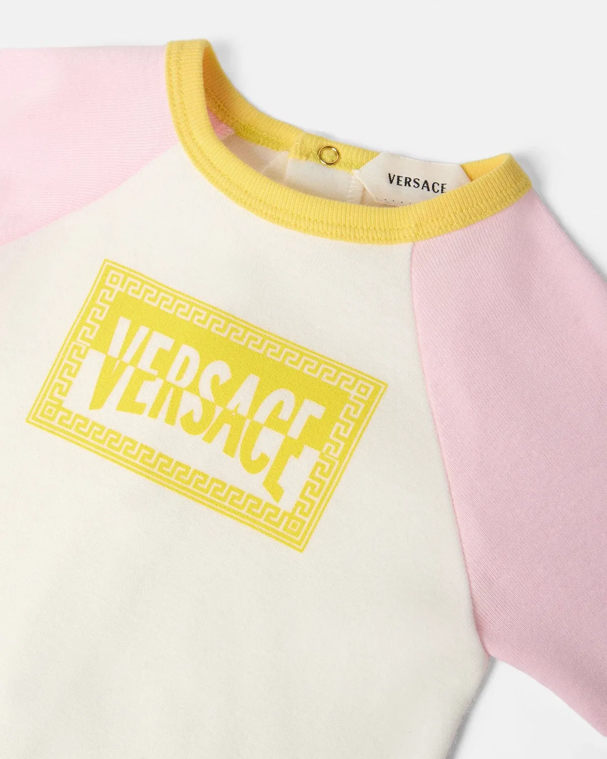 Детский комбинезон из хлопкового джерси с принтом VERSACE, белый — фото 4