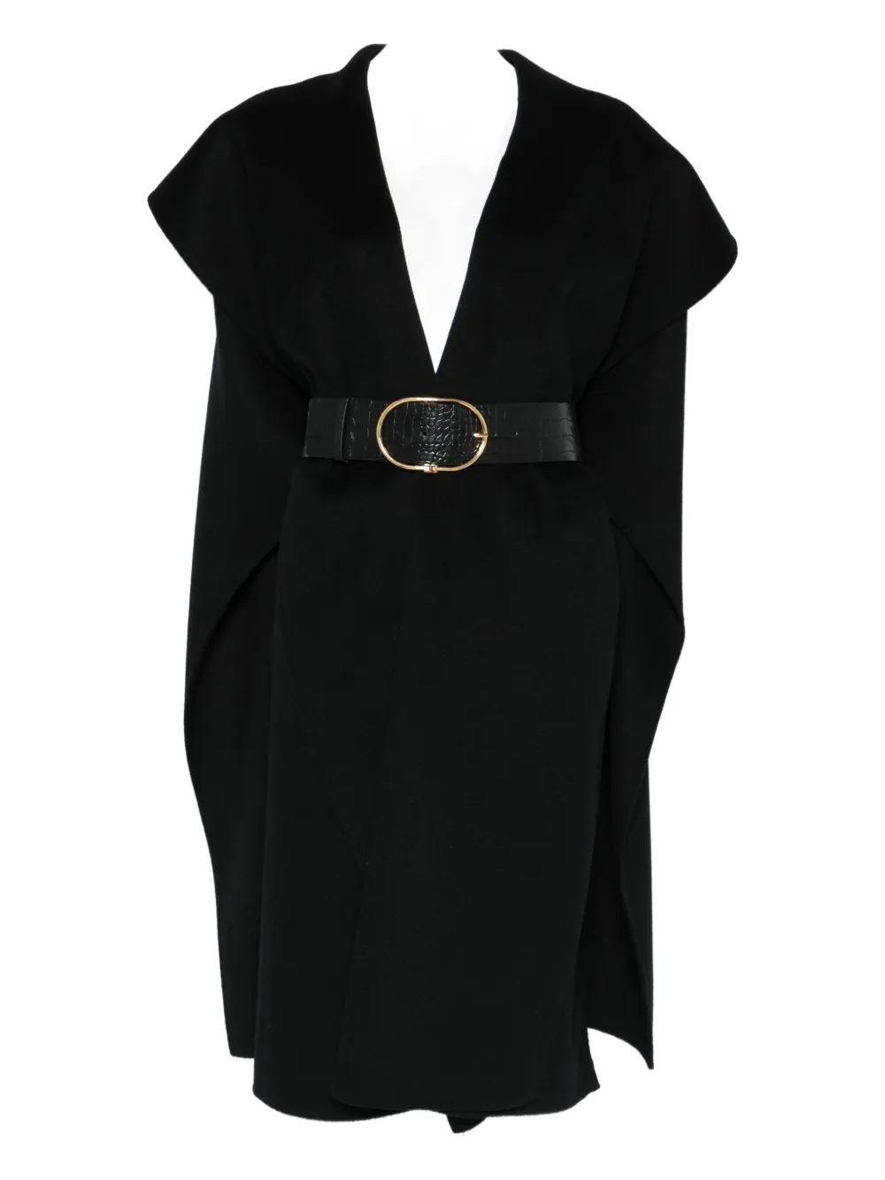 

Шерстяной кейп Elisabetta Franchi, черный