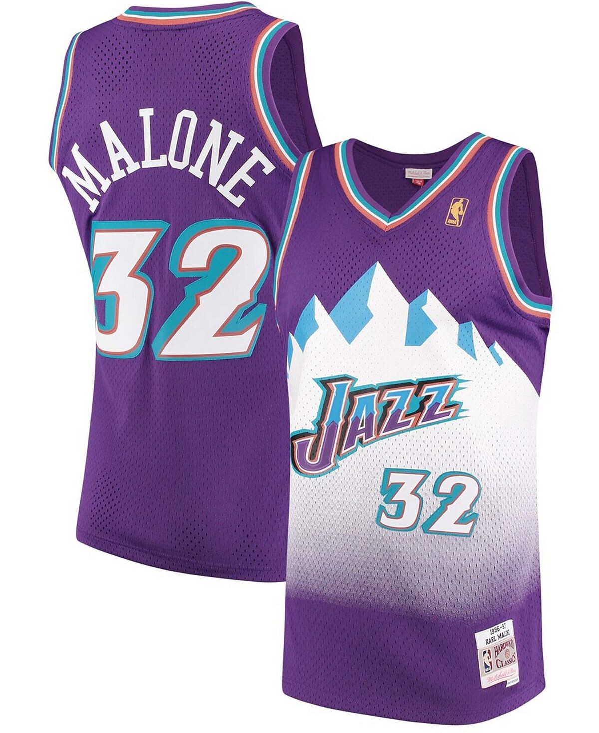 

Мужское джерси Karl Malone Purple Utah Jazz 1996-97 Hardwood Classics Swingman Mitchell & Ness