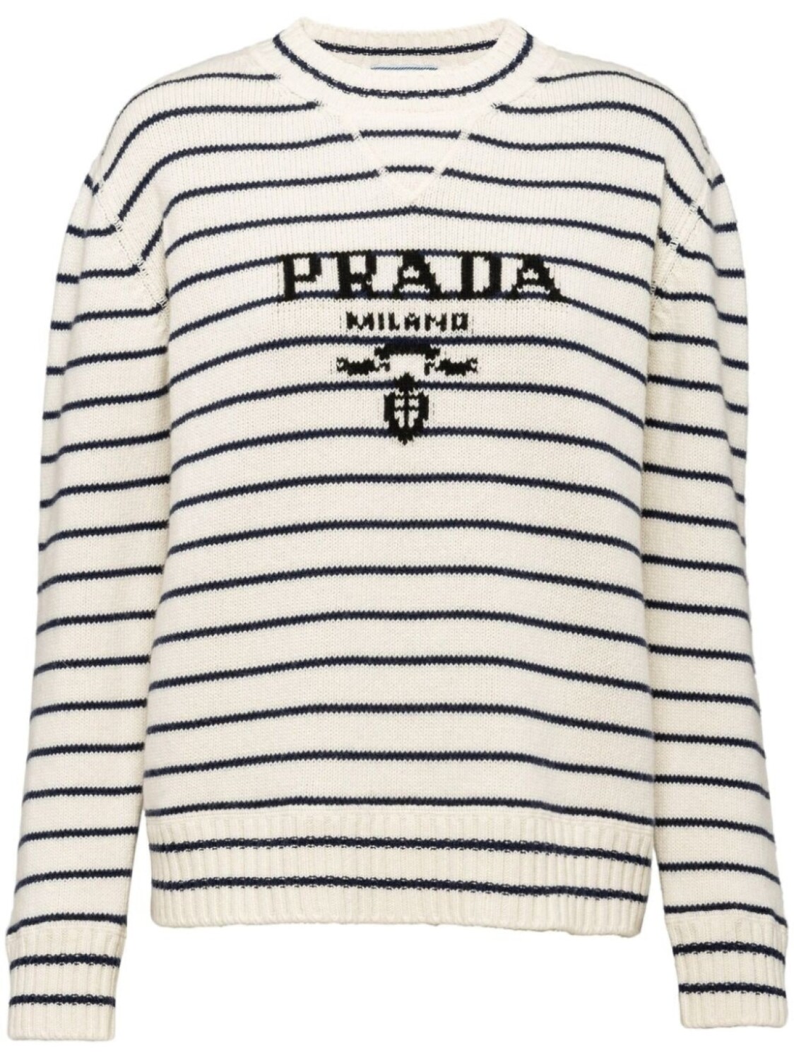 

Prada кашемировый джемпер с логотипом, белый