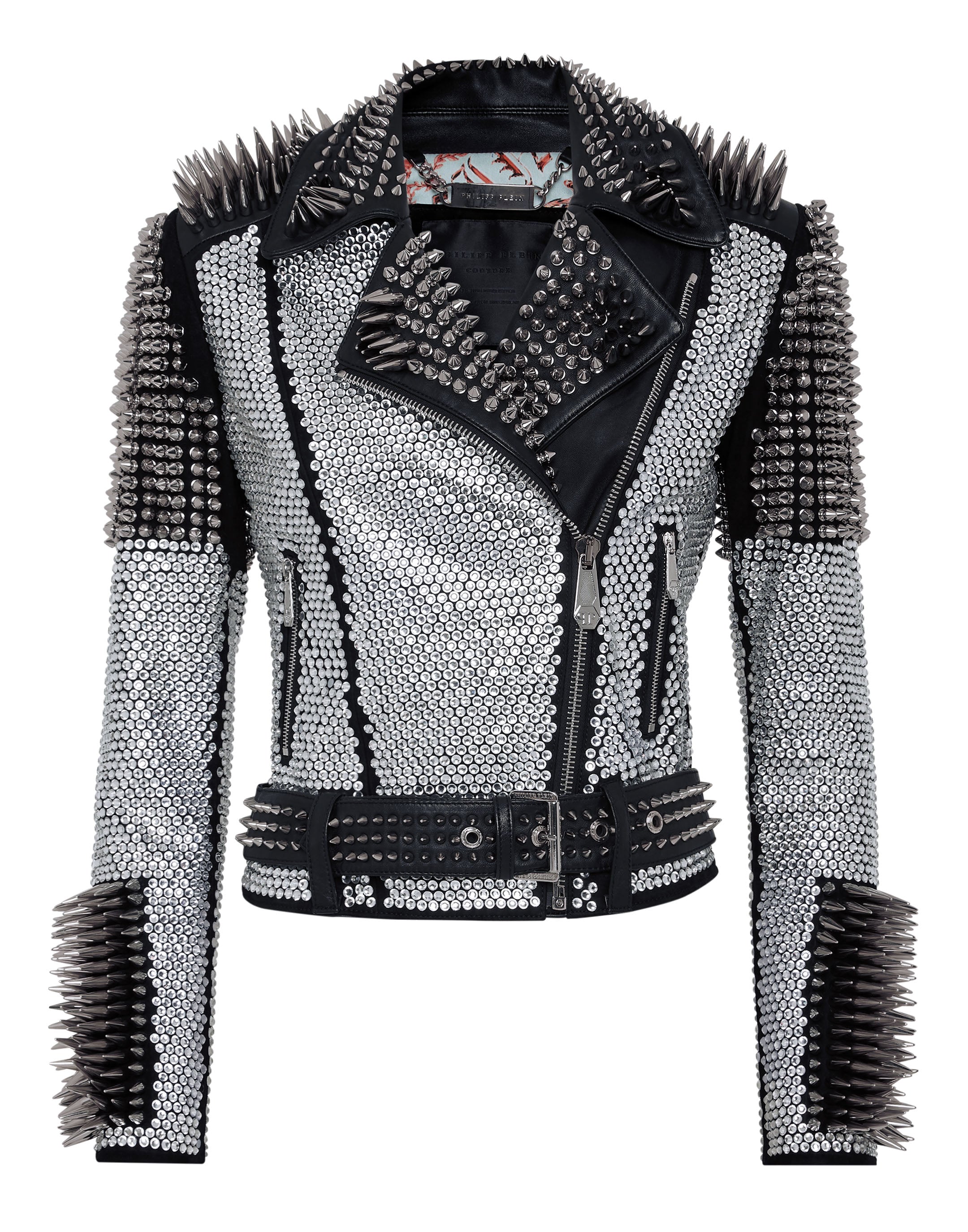 

Кожаная байкерская куртка с заклепками PHILIPP PLEIN, черный