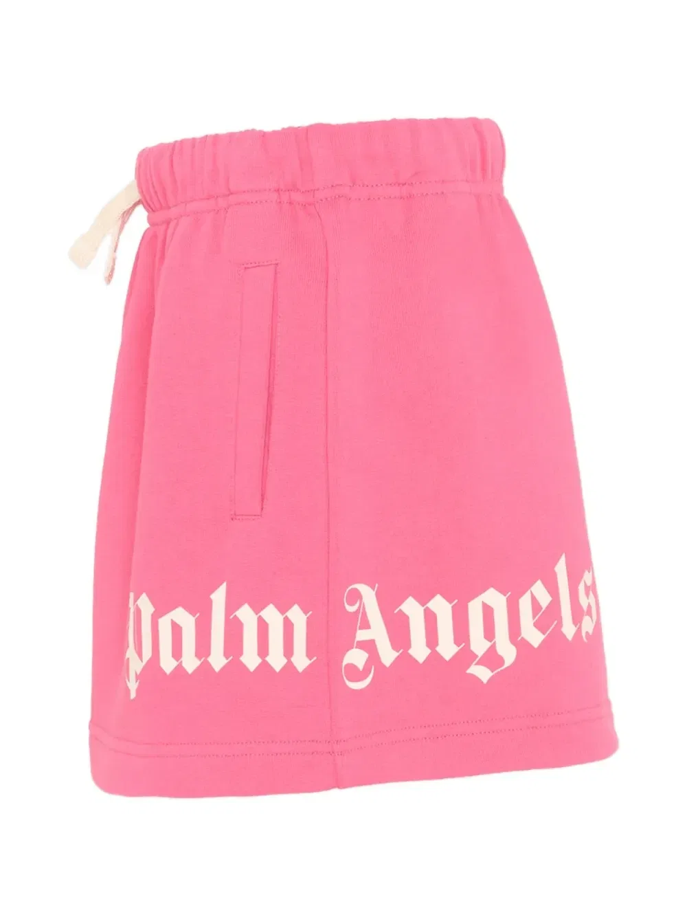 Юбка с логотипом и поясом на кулиске Palm Angels Kids, розовый — фото 3