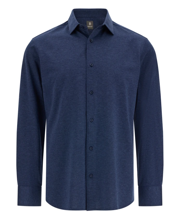 

Поло из хлопкового трикотажа стандартного кроя Boggi Milano, синий