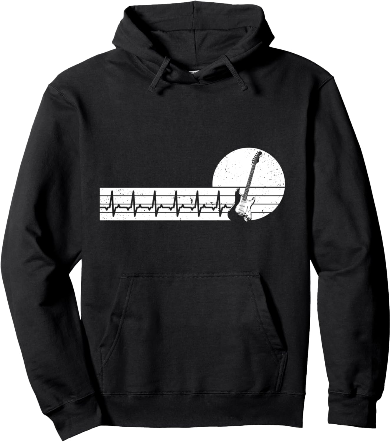 

Худи с забавным изображением гитариста и гитариста в стиле Heartbeat (мужчина) Cool Gutitarist Guitar Lover Rock Music Designs, черный