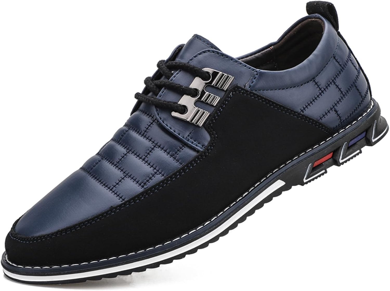 

Мужские кожаные ортопедические туфли Oxford Derby, роскошные деловые туфли на шнуровке, лоферы для ходьбы и вождения, стильные кроссовки, повседневные кроссовки, удобные Bminfee, синий