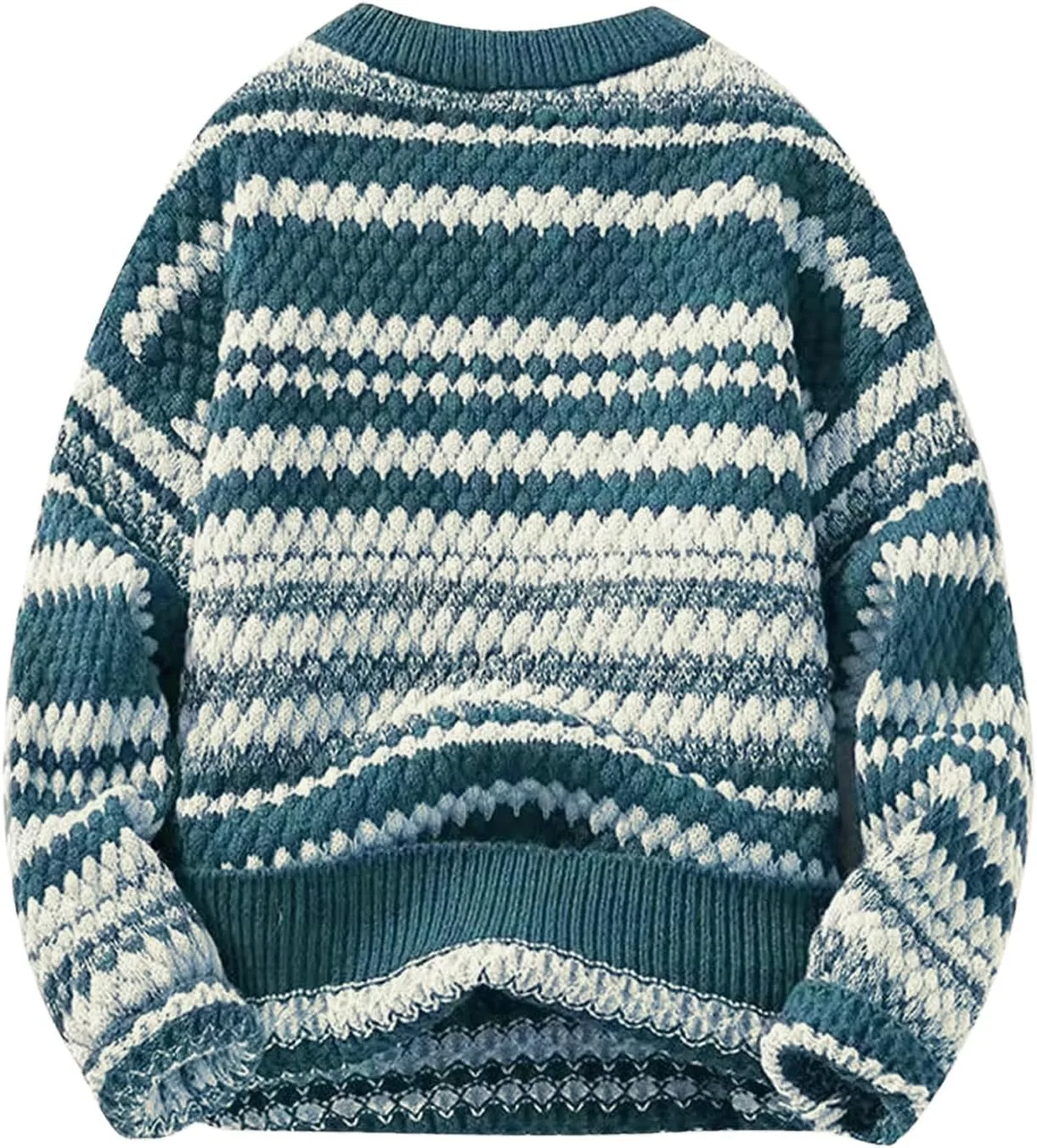 

Мужской свитер с круглым вырезом и длинными рукавами, кабельная вязка AQAYL