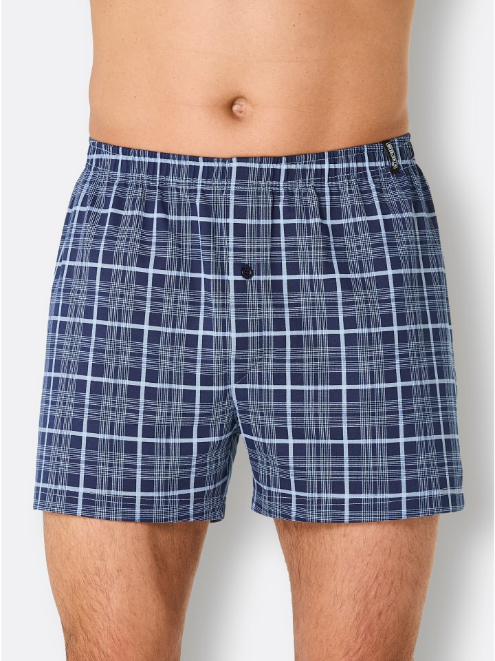 

WITT WEIDEN Боксерские шорты с синим принтом и темно-синей клеткой