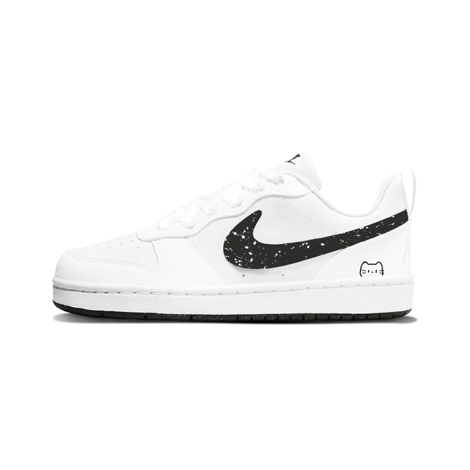 

Nike Кроссовки для скейтбординга Court Borough Abrasion Resistant Low top для детей, черно-белые, унисекс