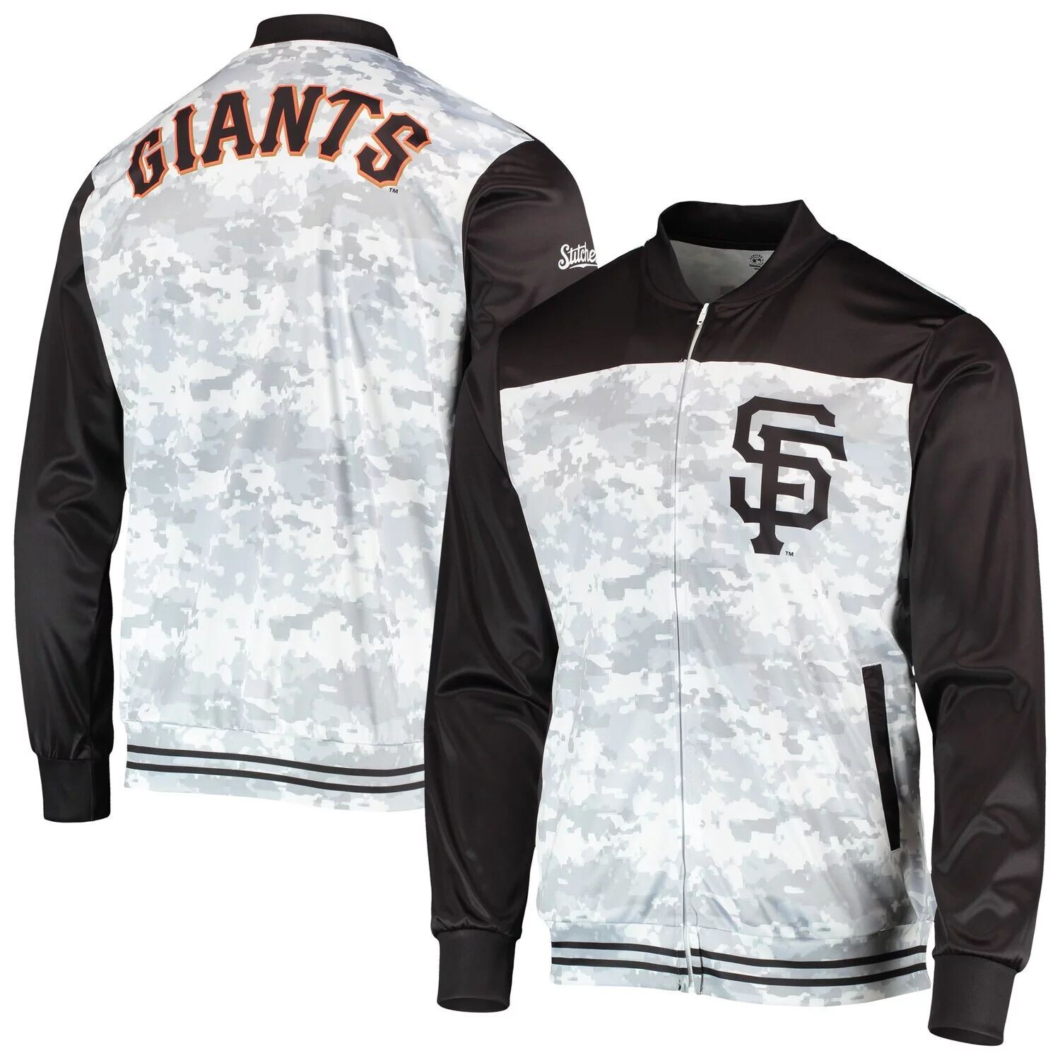 

Мужская черная камуфляжная куртка с молнией во всю длину San Francisco Giants Stitches, Черный, Мужская черная камуфляжная куртка с молнией во всю длину San Francisco Giants Stitches