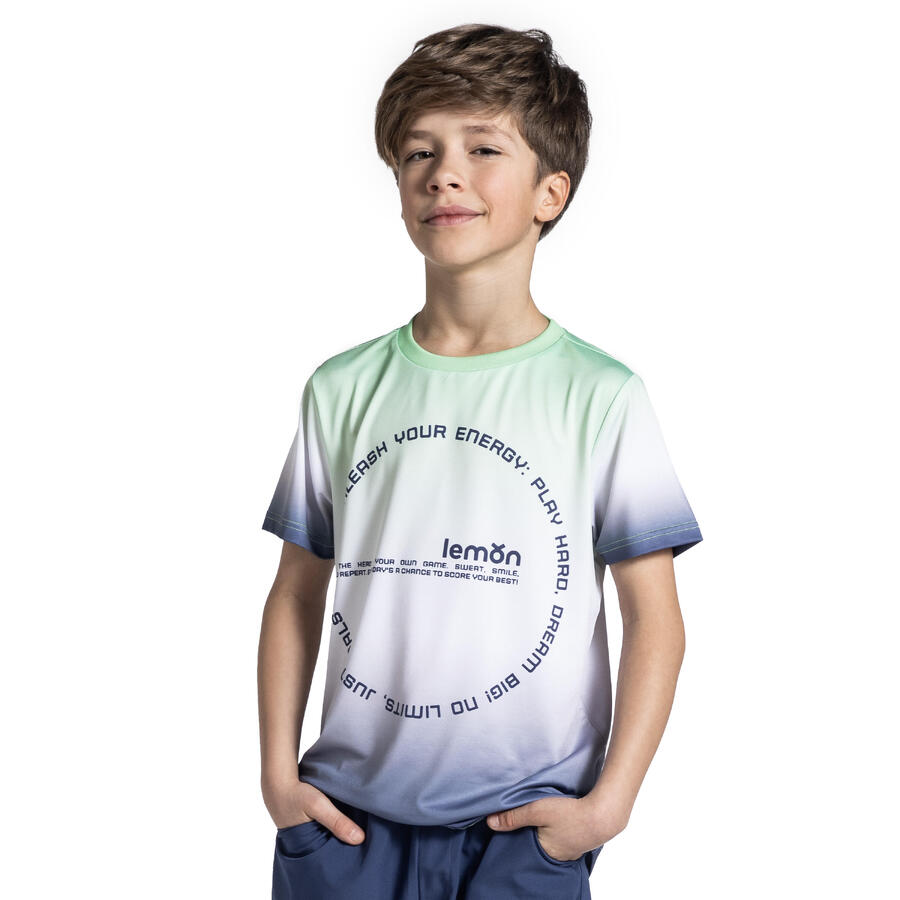 

LEMON EXPLORE Детская мультиспортивная футболка с цветовым градиентом WL5 зеленый/синий