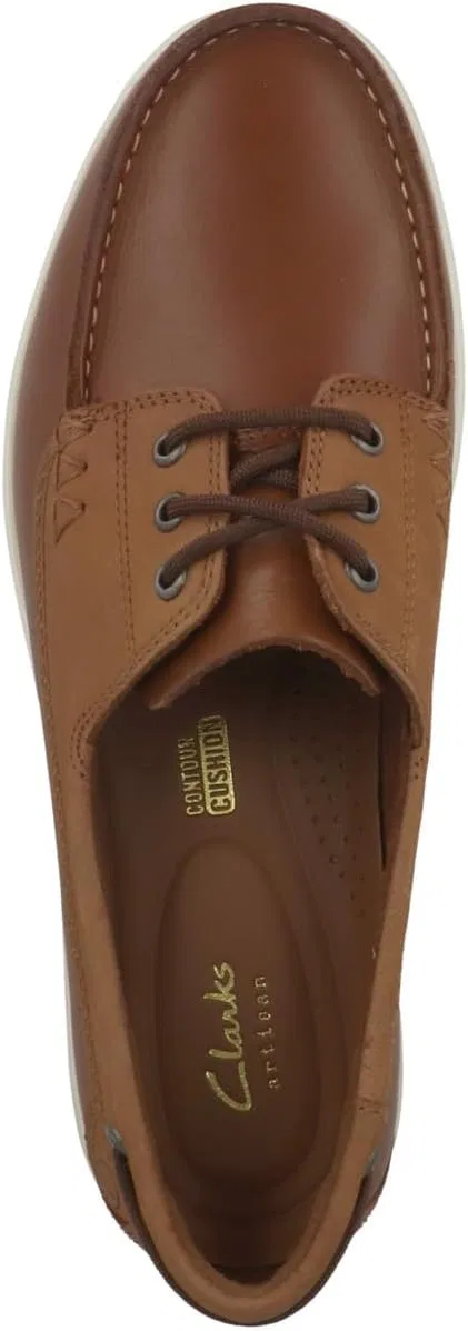 Туфли Clarks Herren Bratton BoatBoat Shoe, Dark Tan Lea — фото 2
