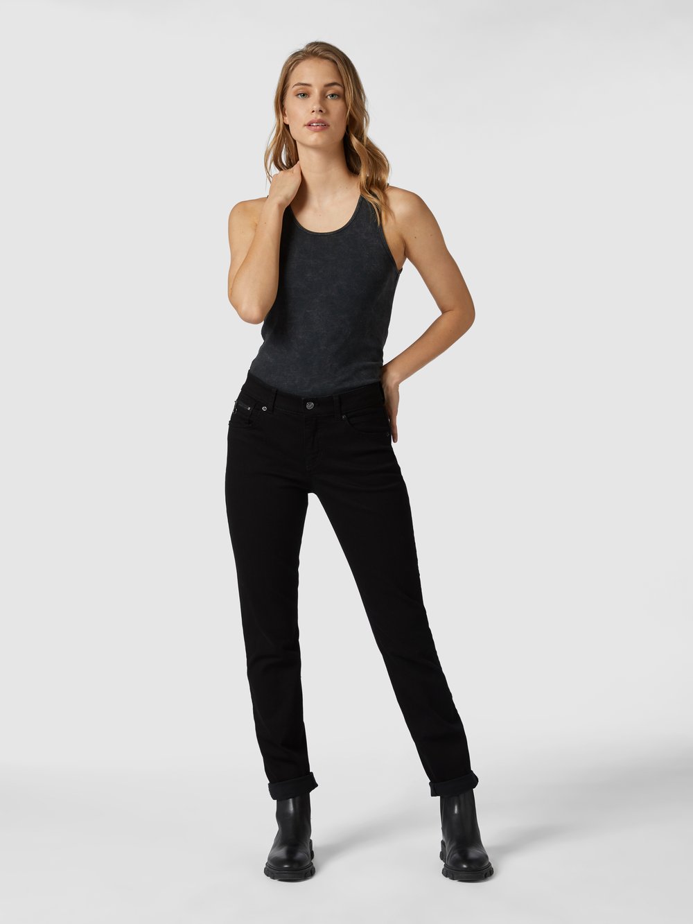 

Джинсы Slim fit с карманом на молнии MAC, черный
