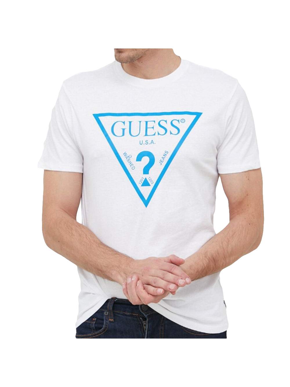 

Футболка с логотипом треугольник Guess, белый