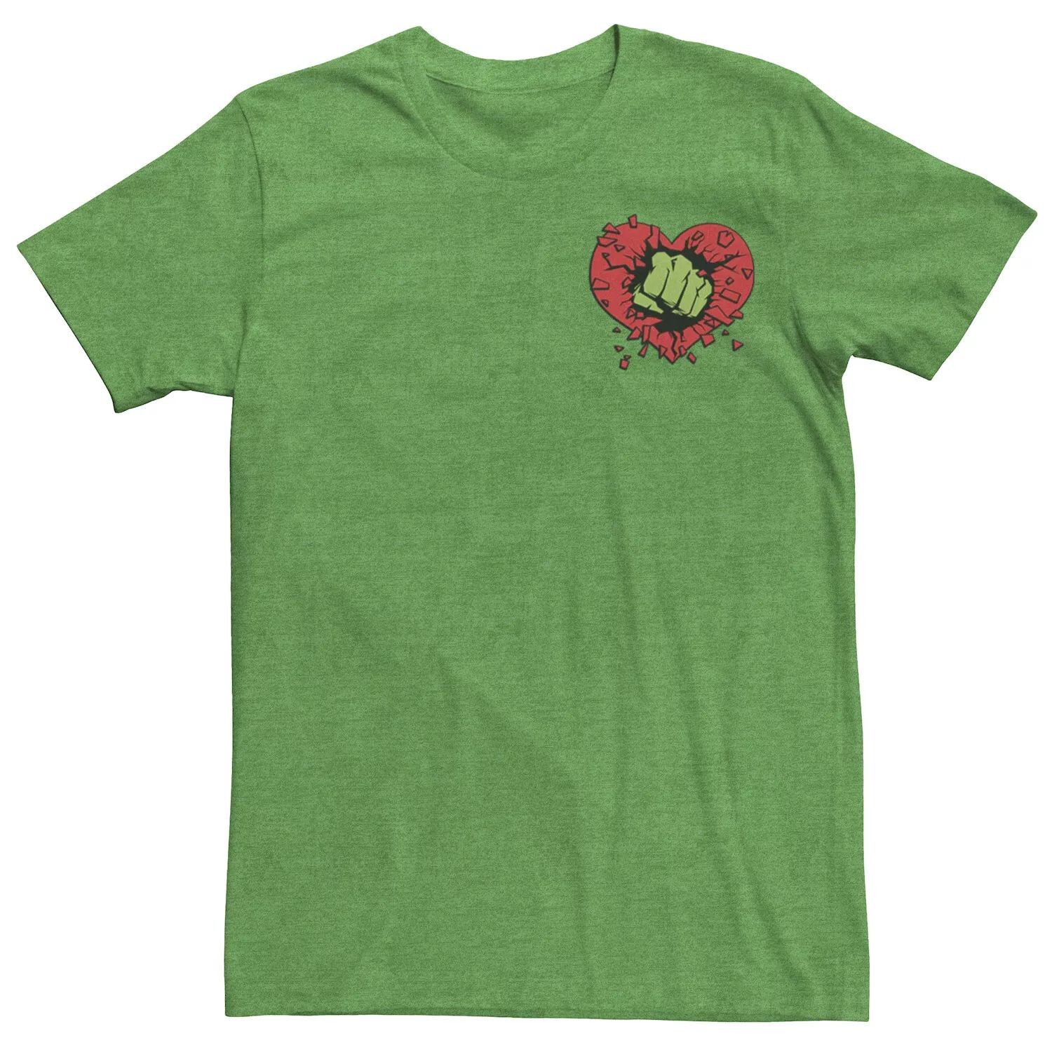 

Мужская футболка Marvel Hulk Heart Smash Left Chest Valentine Licensed Character