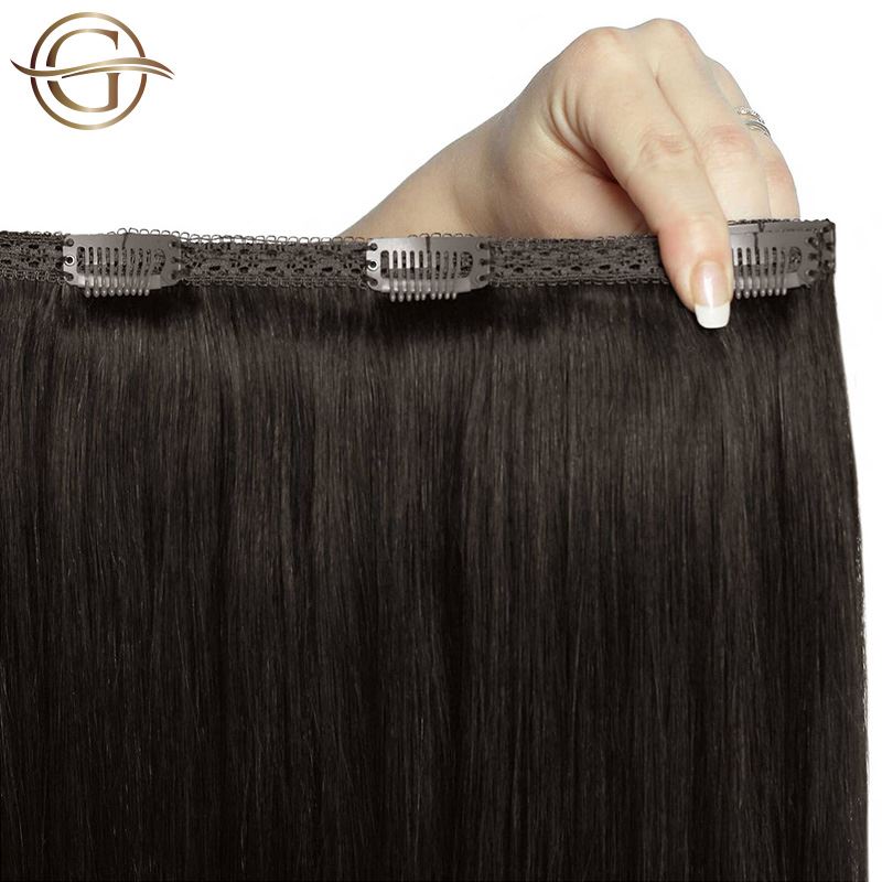 Накладные волосы gold24 clip-in extensions #4 braun - 60 cm Gold24, #2 dunkelbraun - 50 cm, количество 1 шт. — фото 2